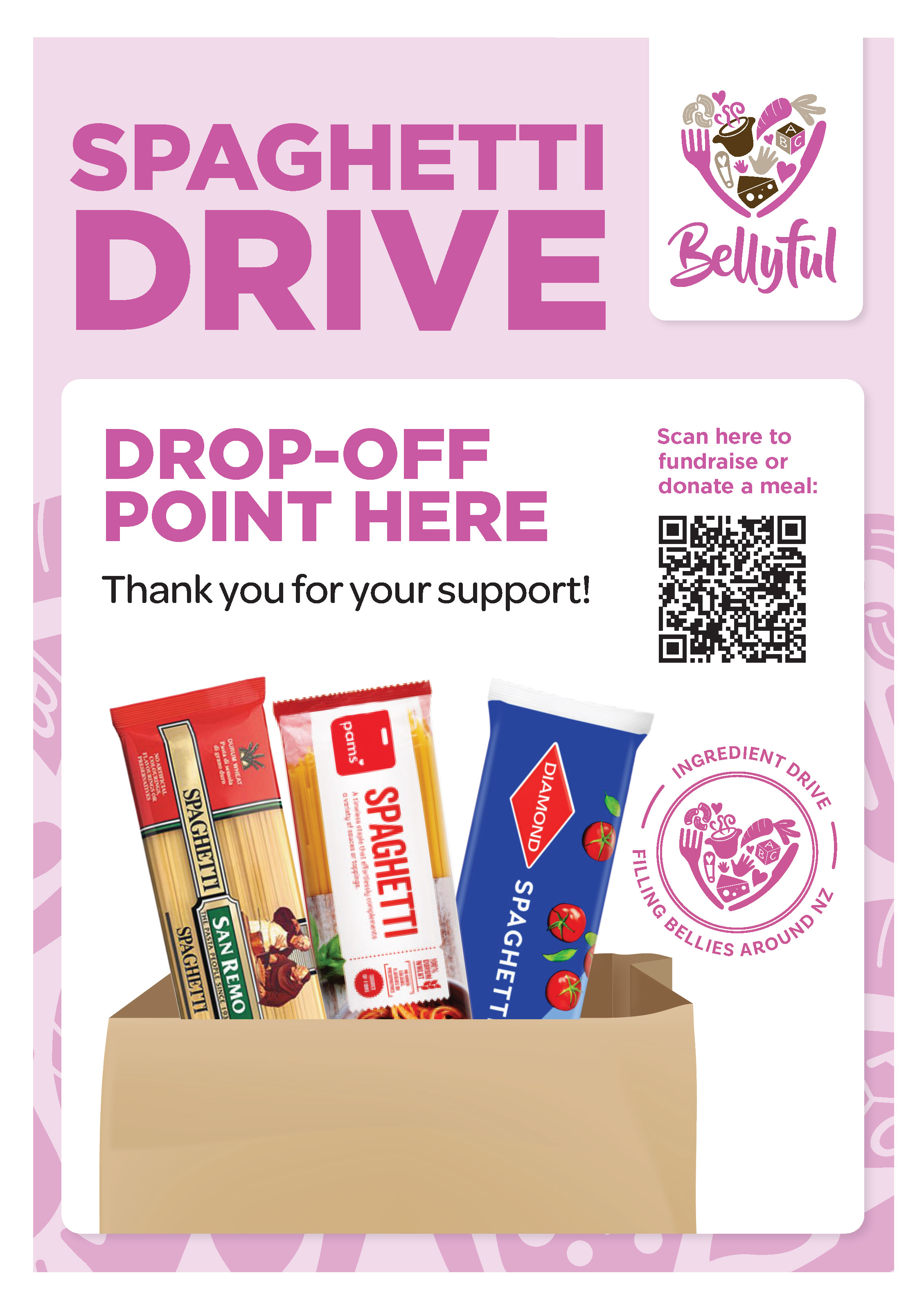 Spaghetti Drive Drop-off Point Poster – Option 5