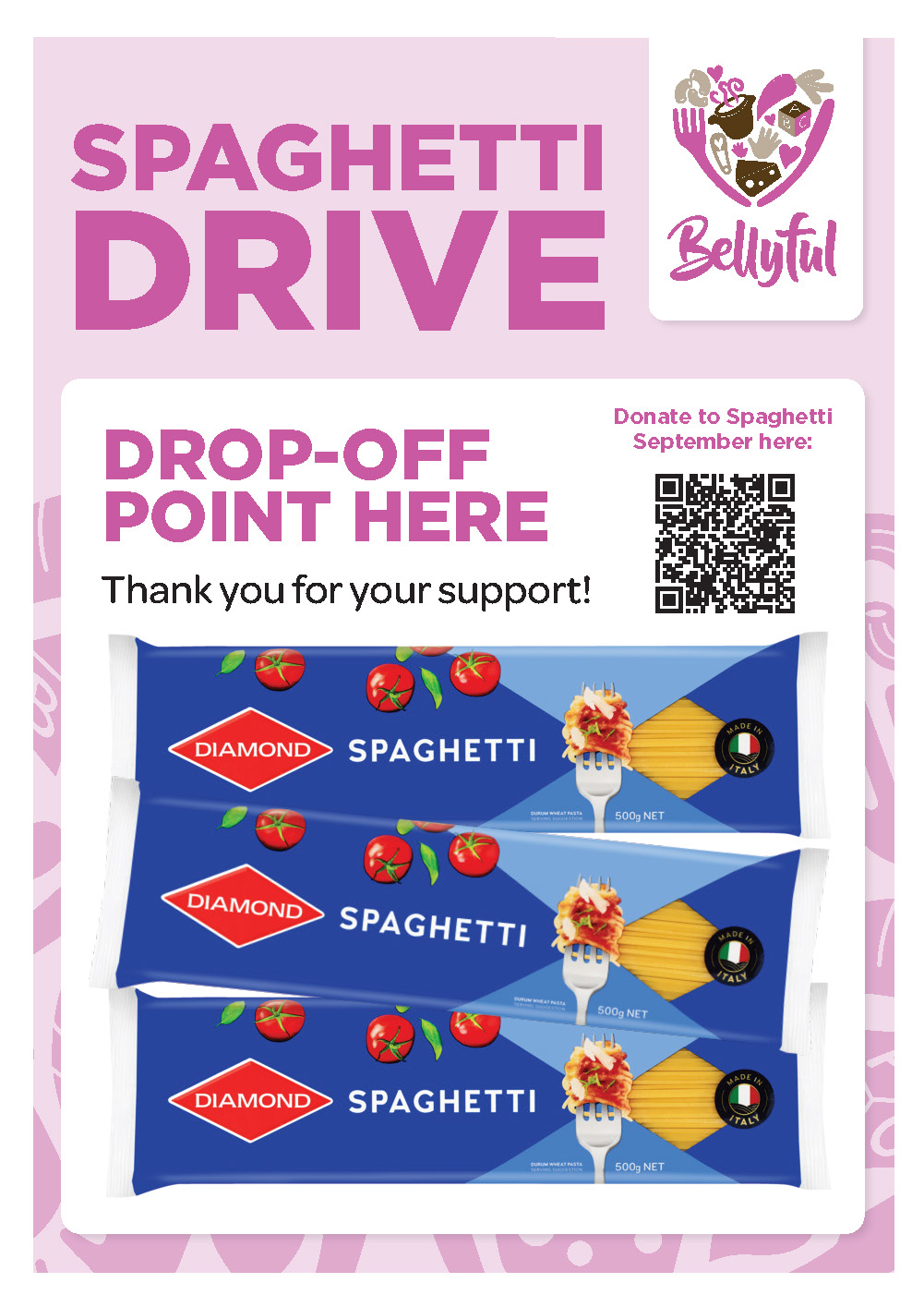 Spaghetti Drive Drop-off Point Poster – Option 1