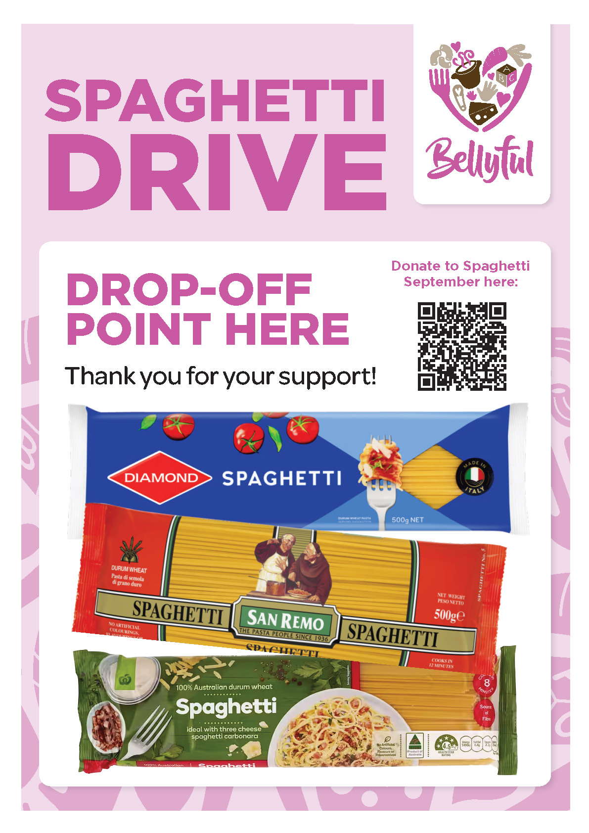 Spaghetti Drive Drop-off Point Poster – Option 3